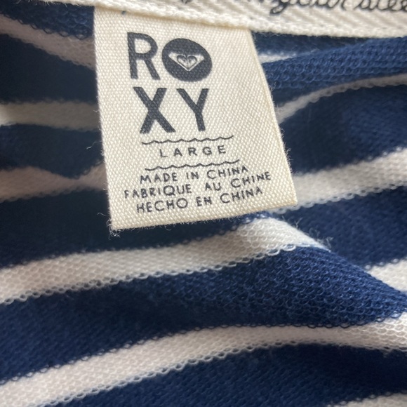 Roxy, zippered large jacket. Navy white striped - Picture 9 of 10